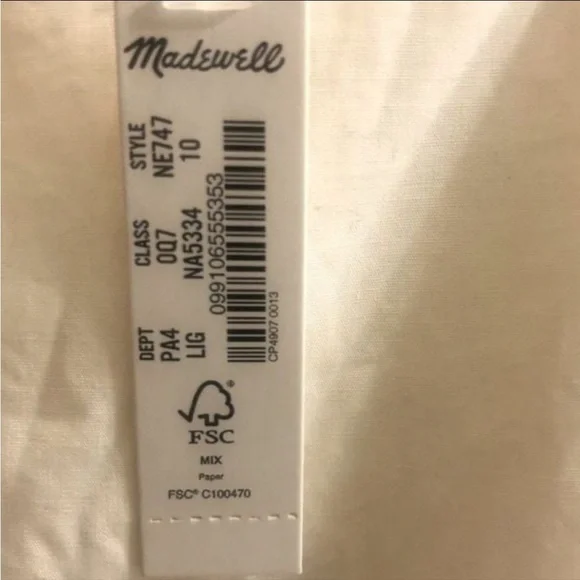 NWT‎ Madewell Poplin Lizzie Tiered Babydoll Dress Size 10 - Picture 4 of 5